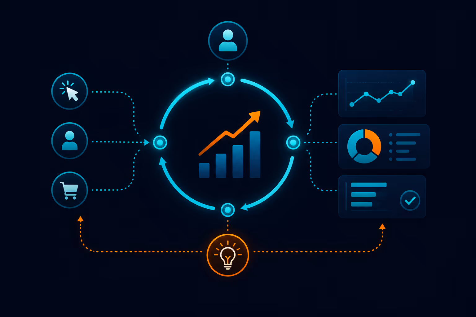 Optimise continuously analytics dashboard illustration